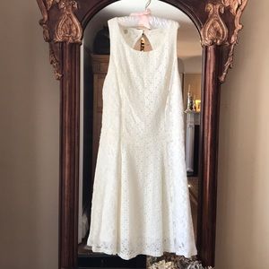 White lace skater style dress